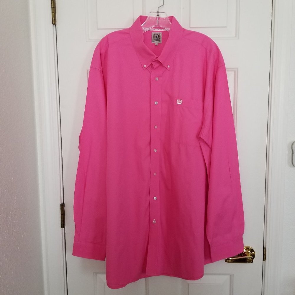 Cinch XL Western Pink Long Sleeve Shirt